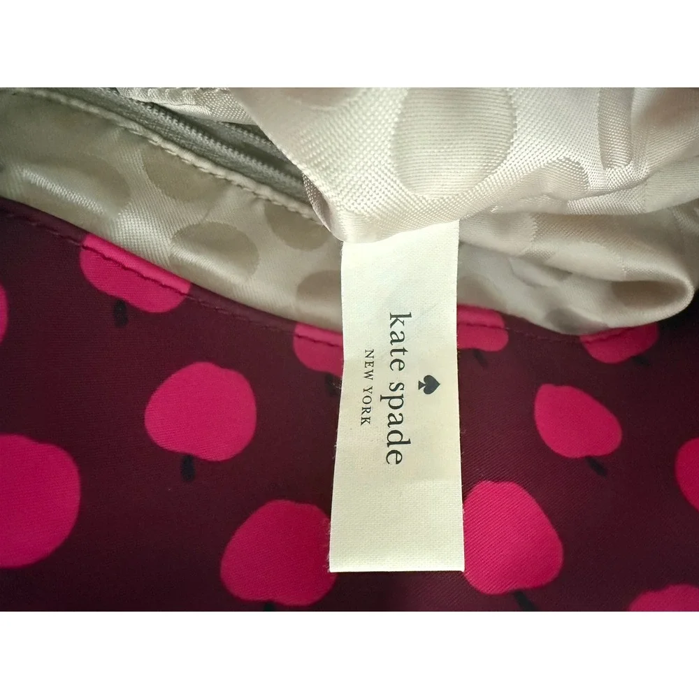 Kate Spade New York Flatiron Sophia Grace Apple Print Nyon Diaper Tote Bag Knot